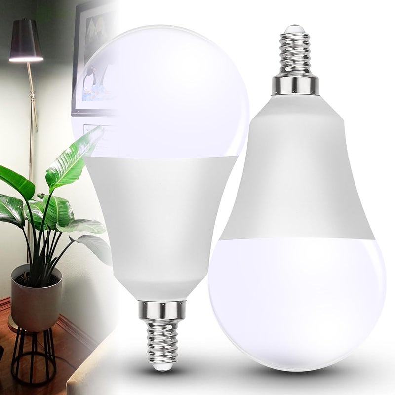 Xyanmc 2 Pack E12 Small Candelabra Base LED Grow Light Bulbs Full Spectrum, 12W Sun Plant Light Bulb 100w Equivalent, Balanced Spectrum 5000K Red Blue for Flower, Seed Starting, Indoor Growing - Image 1